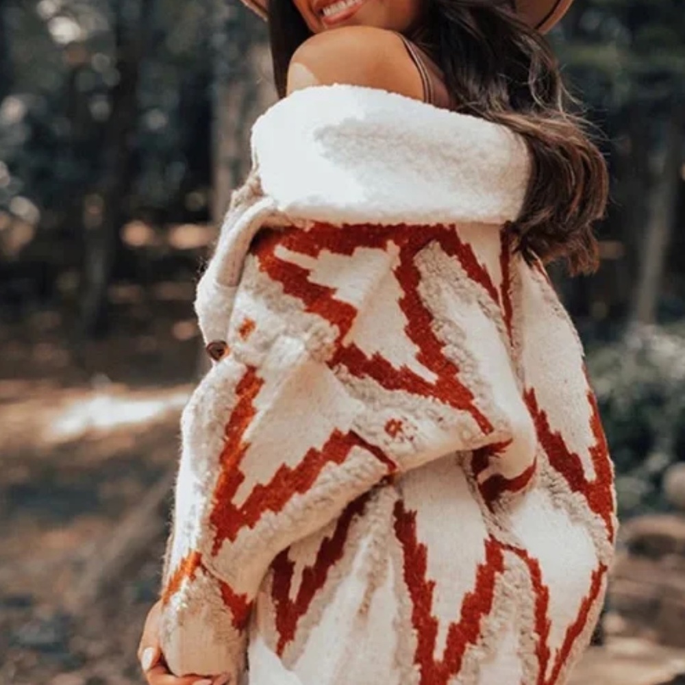 07 Cozy Teddy Western Boho Jacket Shacket - Picture 4 of 15